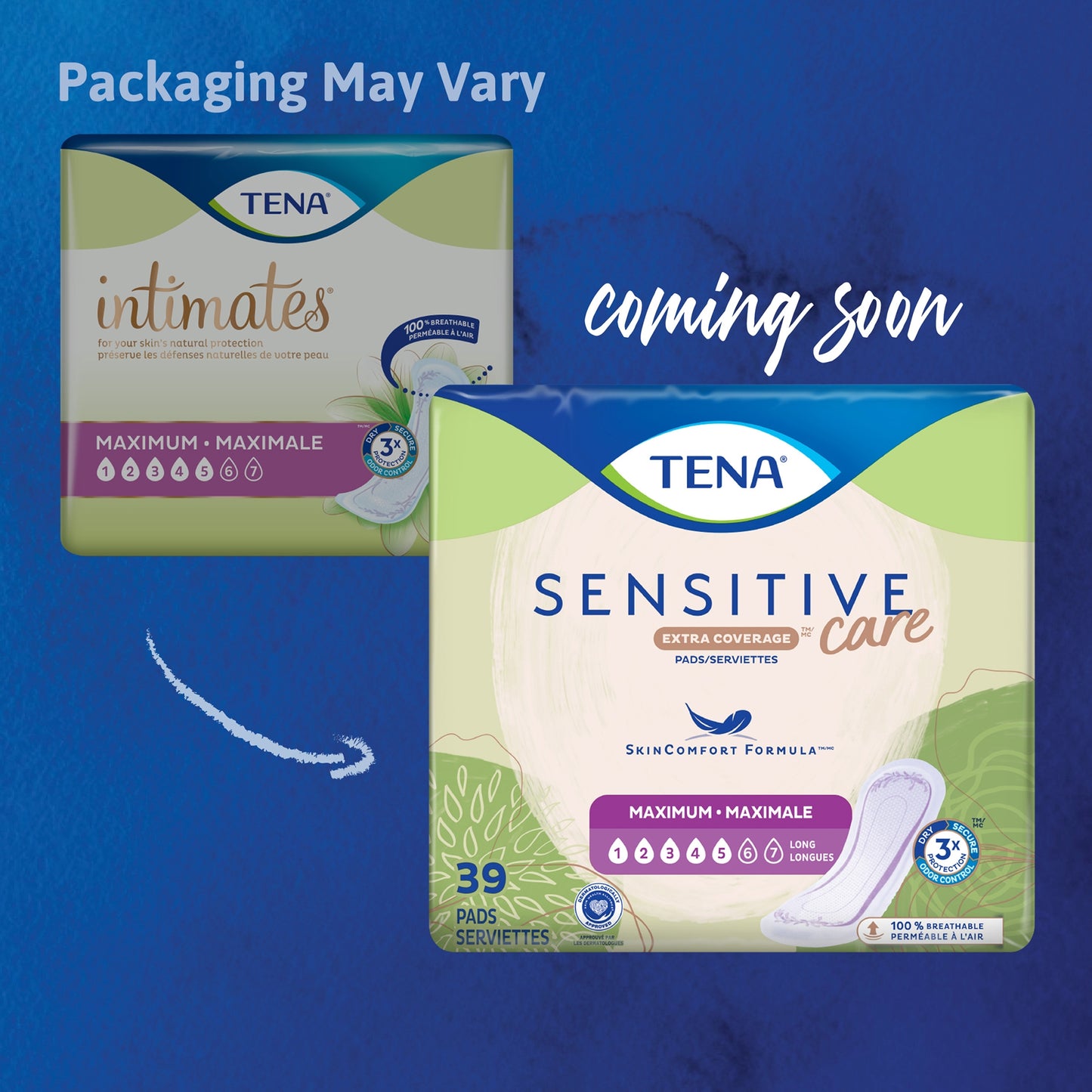 TENA® Sensitive Care Maximum Disposable Adult Female 13" Bladder Control Pad, Heavy Absorbency (54267)