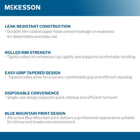 McKesson Disposable 3 oz. Coated Paper Drinking Cup, Blue Mountain Print (PDC-CP3)