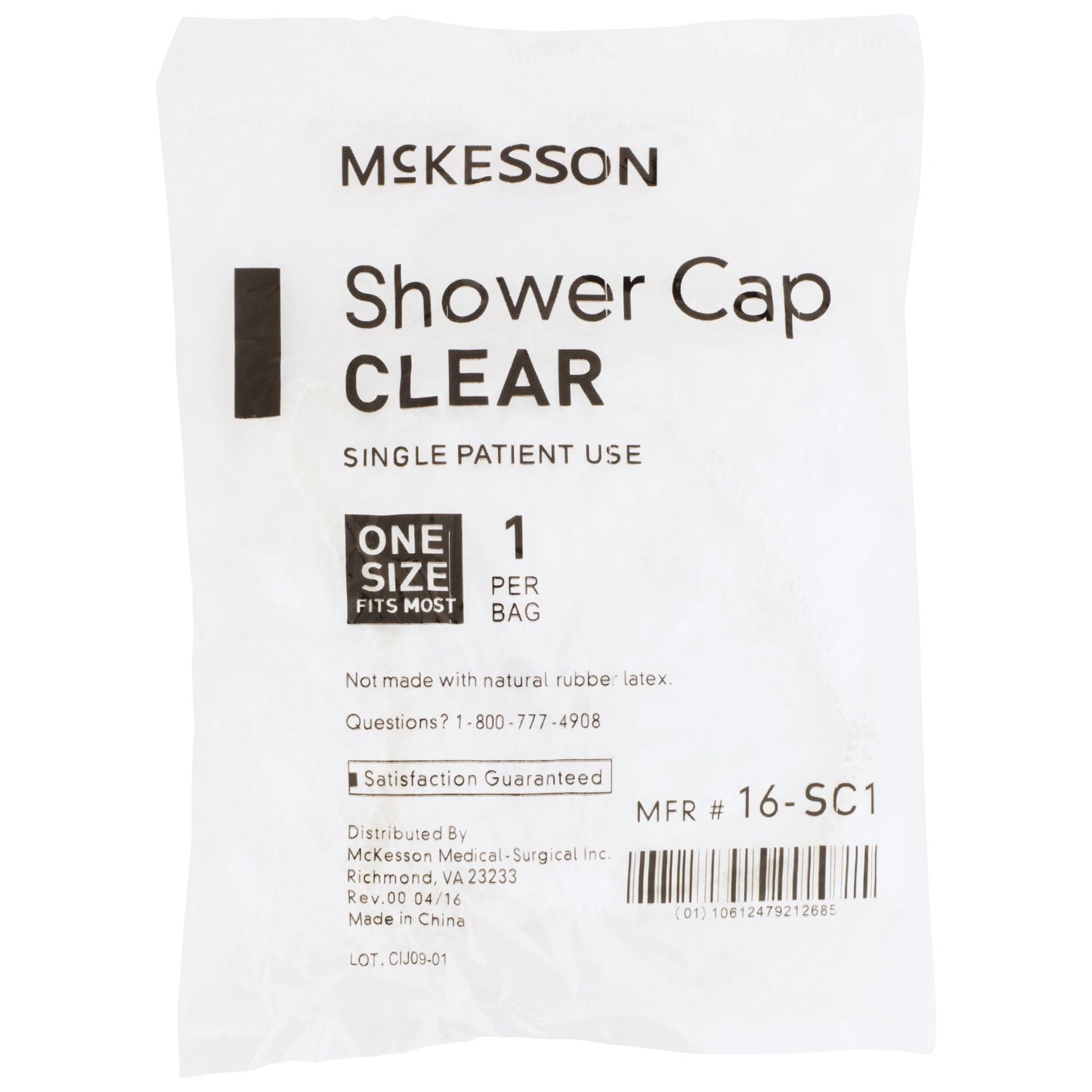 McKesson Clear Disposable Shower Cap (16-SC1)
