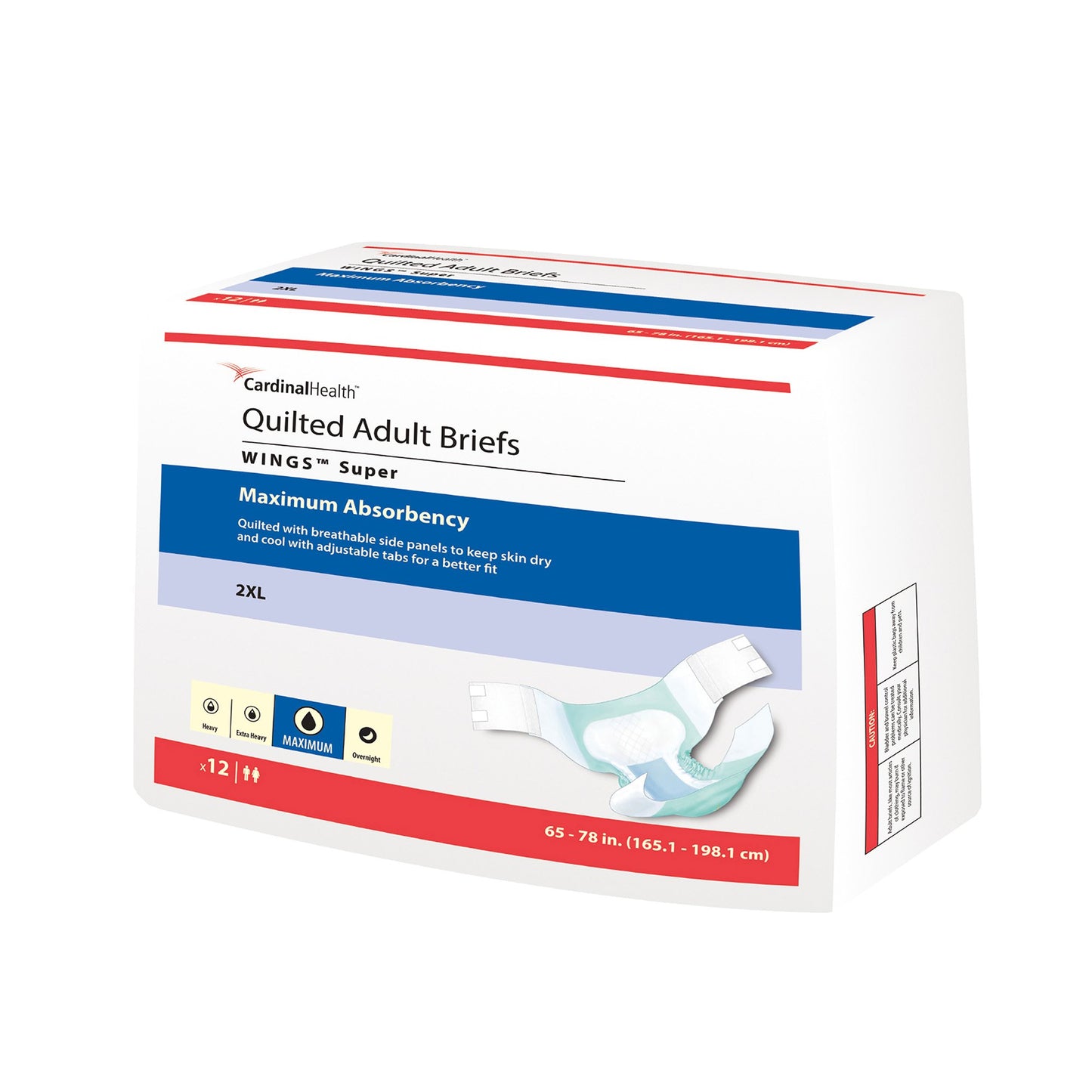 Wings™ Super Quilted Disposable Adult Unisex 2XL Incontinence Brief, Heavy Absorbency (67093)