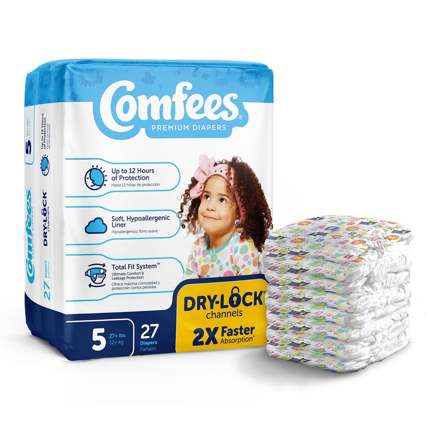Comfees® Disposable Unisex Baby Diaper, Moderate Absorbency