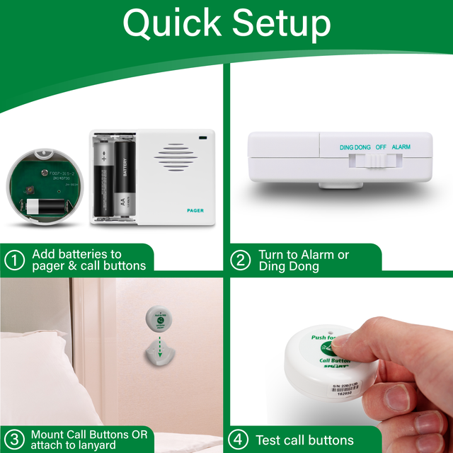 Smart Caregiver Call Buttons with Standalone Pager (TL-5102TP)