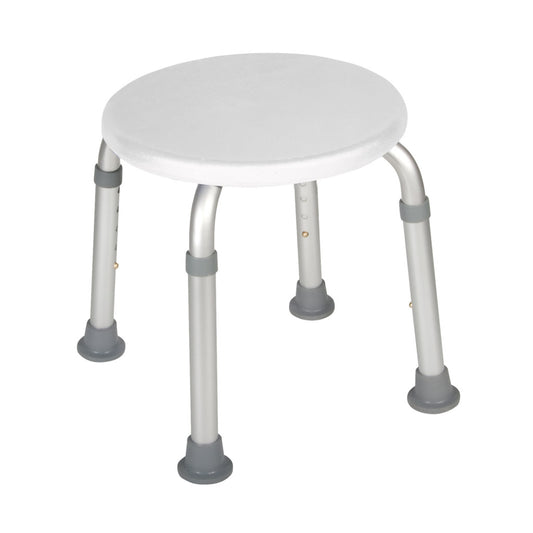 Drive Medical Adjustable Height Bath Stool, White (RTL12004KD)