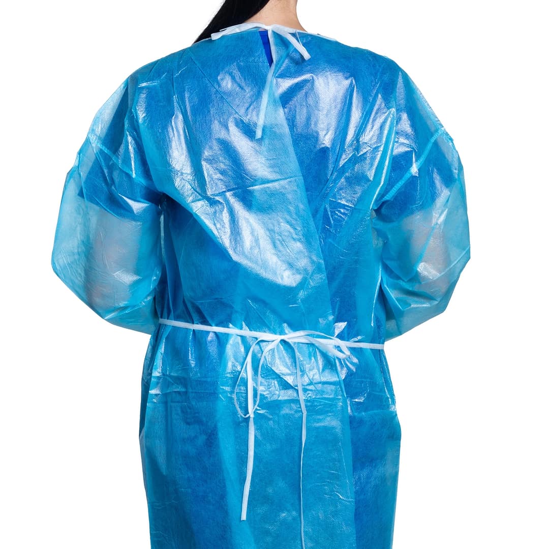 Procure Protective Procedure / Isolation Gowns - Fluid Impervious / Poly Coated, Blue / X-Large (PC167)
