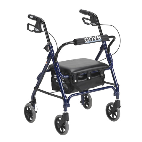 Junior Rollator with Padded Seat, Blue