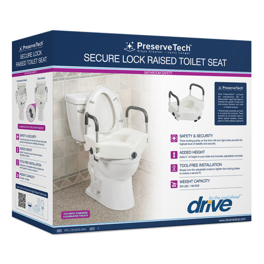 PreserveTech™ Secure Lock Raised Toilet Seat (RTL12C003-WH)