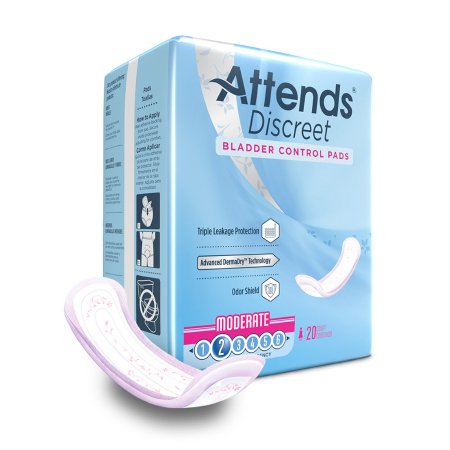 Attends® Discreet Female Disposable Bladder Control Pad - Moderate Absorbency