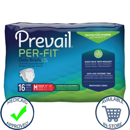 Prevail® Per-Fit 360°™ Unisex Disposable Incontinence Brief - Tab Closure, Heavy Absorbency