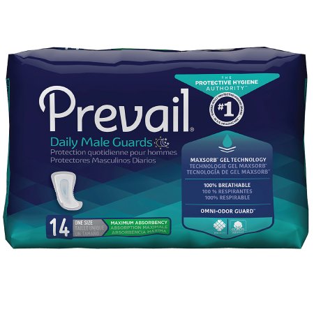 Prevail® Bladder Control Pad 13 Inch Length Moderate Absorbency Polymer Male Disposable (PV-811)