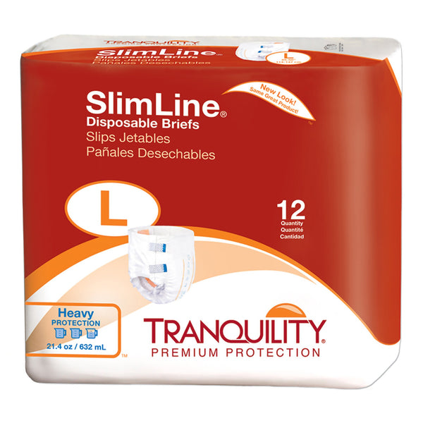 Tranquility® Slimline® Adult Incontinent Brief Tab Closure Disposable Heavy Absorbency