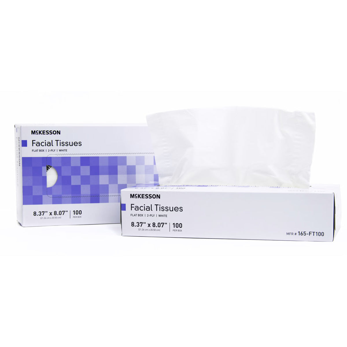 McKesson 8.37 x 8.07 Inch 2-Ply White Facial Tissue, Flat Box (165-FT100)