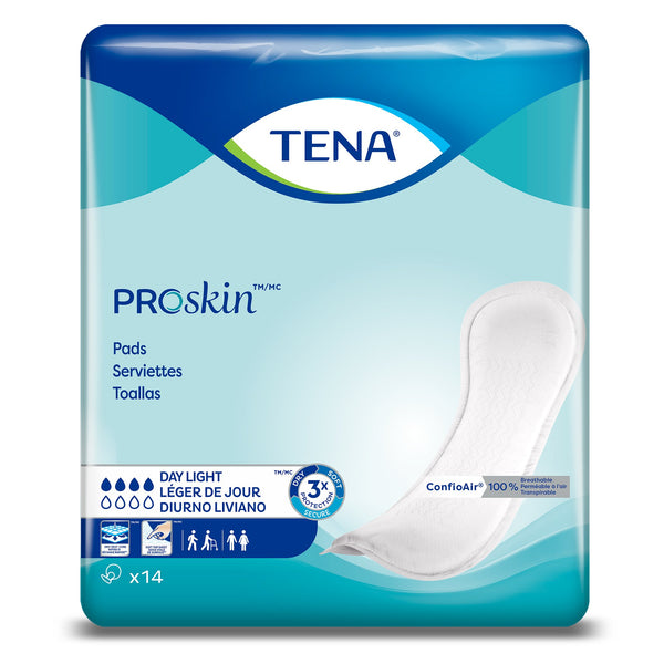 TENA ProSkin™ Day Light Unisex Disposable Bladder Control Pad - 13 Inch, Moderate Absorbency (62326)