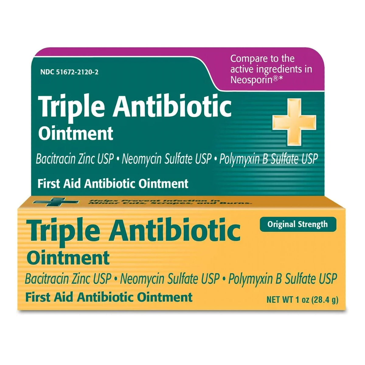Taro 1 oz. Tube First Aid Triple Antibiotic Ointment - Bacitracin / Neomycin / Polymyxin B (51672212002)