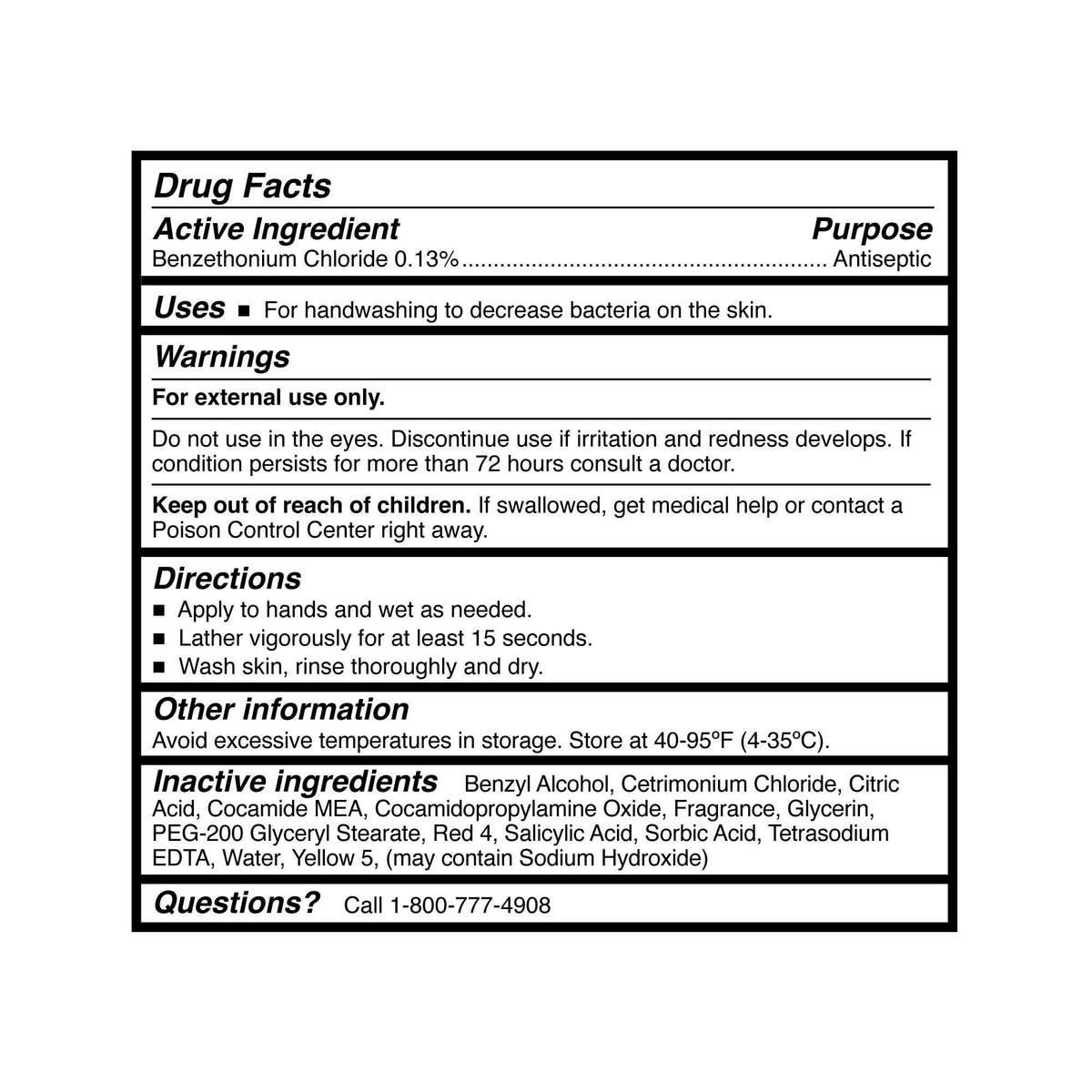 McKesson 18 oz. Benzethonium Chloride 0.13 Strength Antibacterial Soap, Clean Scent (53-28067-18)