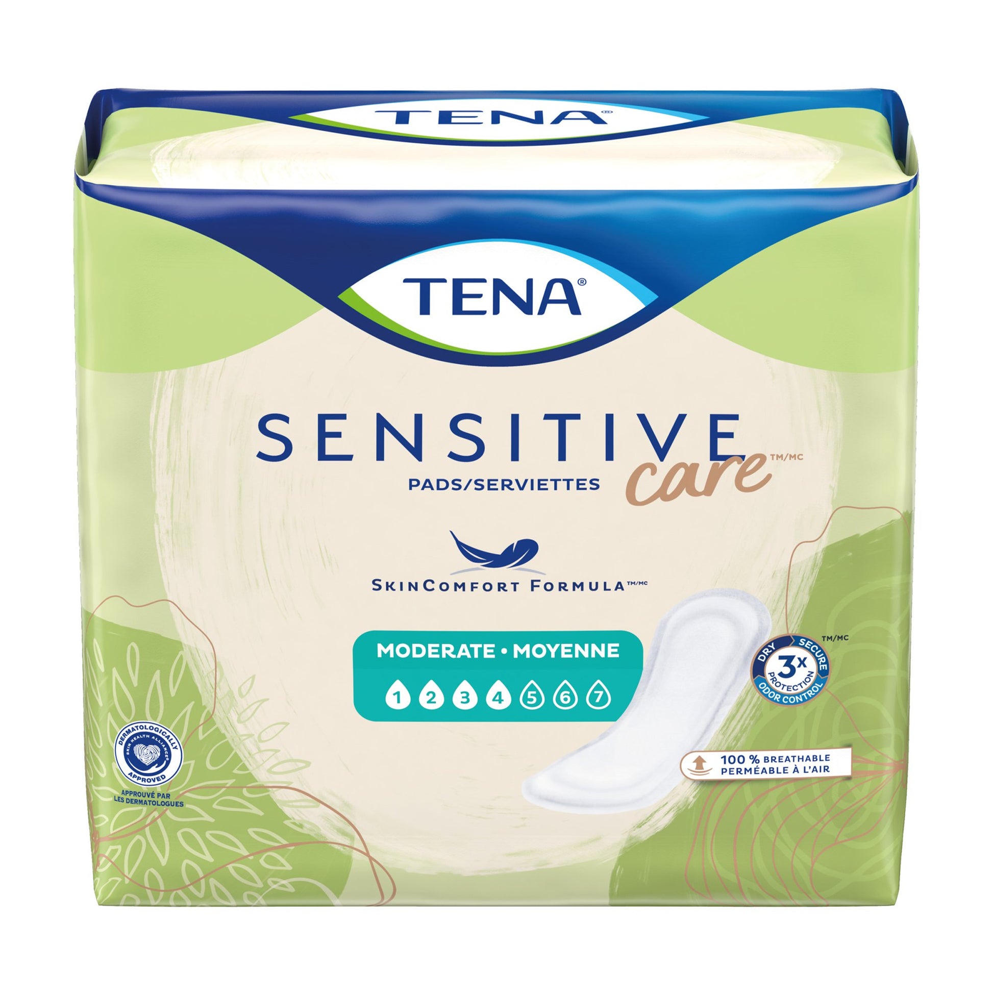 TENA® Sensitive Care Moderate 11" Disposable Adult Female Bladder Control Pad, Moderate Absorbency (54284)