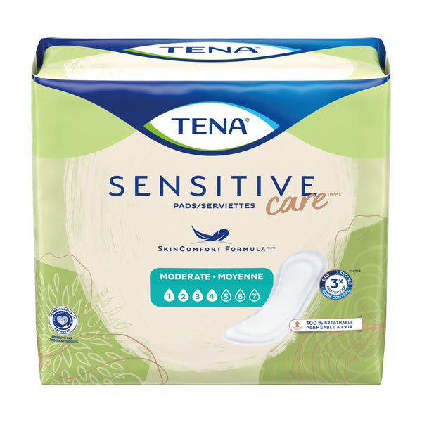 Bladder Control Pad TENA® Sensitive Care Moderate 11" Moderate Absorbency Dry-Fast Core™ Unisex Disposable (54284)