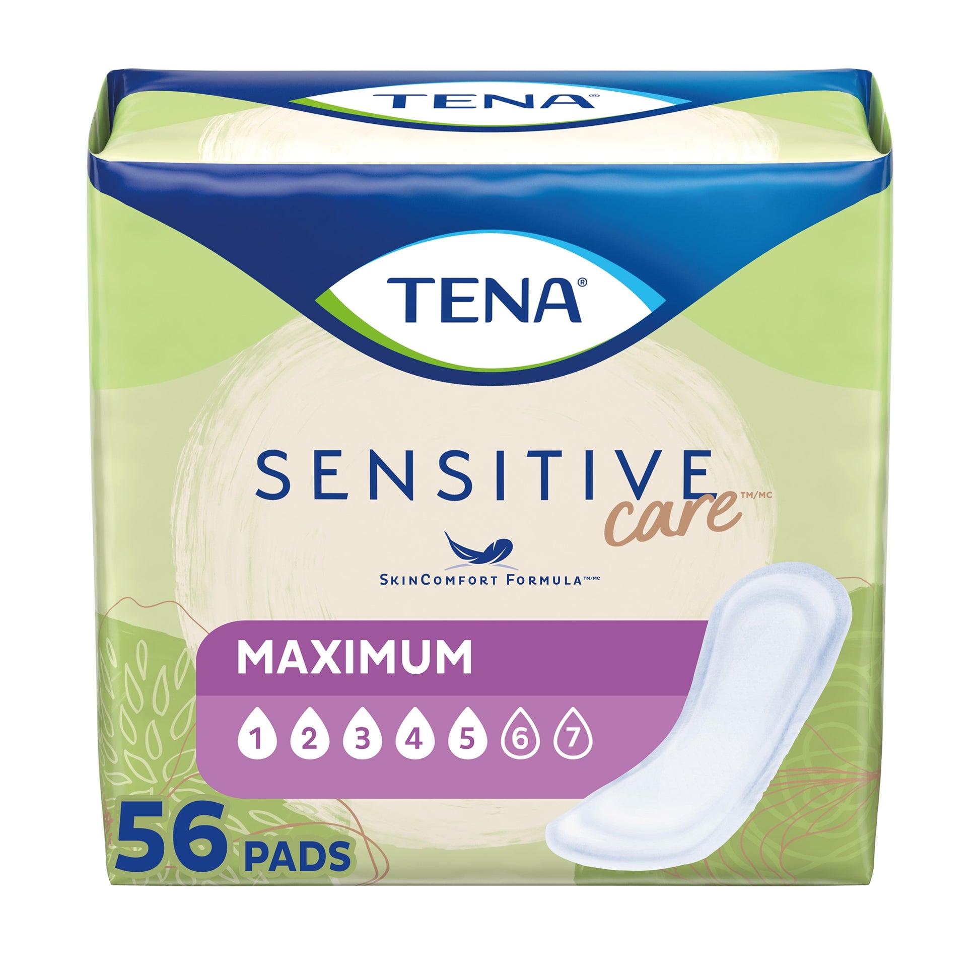 TENA® Sensitive Care Maximum Disposable Adult Female 13" Bladder Control Pad, Heavy Absorbency (54267)