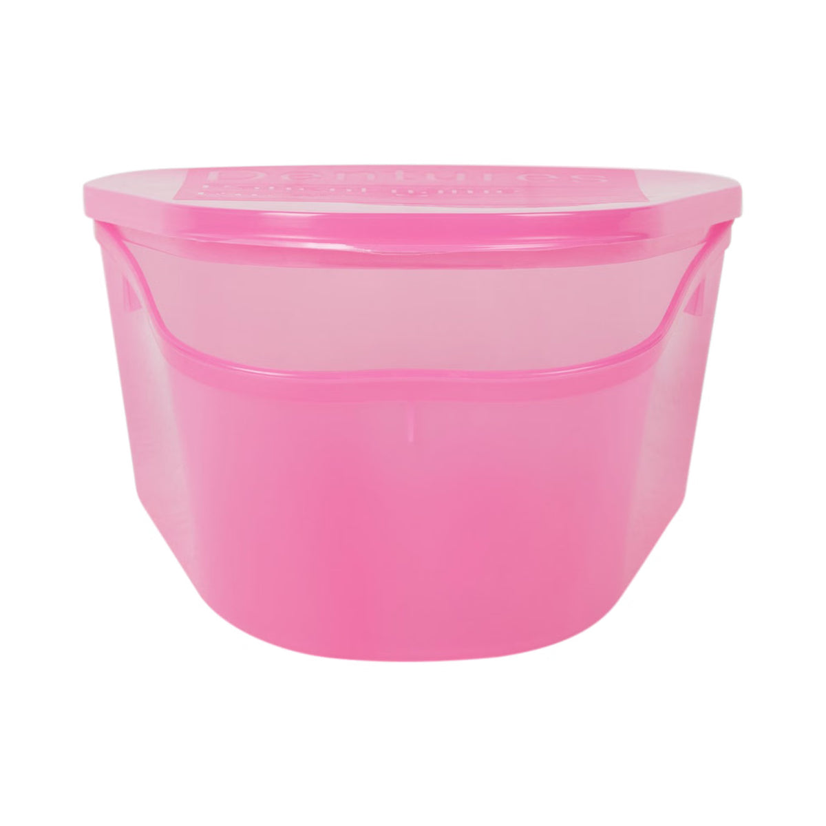 McKesson 8 oz. Disposable Plastic Hinge Lid Type Denture Cup, Pink (51-H980-91)