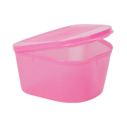 McKesson 8 oz. Disposable Plastic Hinge Lid Type Denture Cup, Pink (51-H980-91)