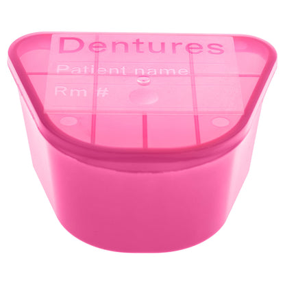 McKesson 8 oz. Disposable Plastic Hinge Lid Type Denture Cup, Pink (51-H980-91)