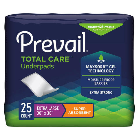 Prevail® Underpad 30 X 30 Inch Disposable Polymer Heavy Absorbency (UP-100/1)