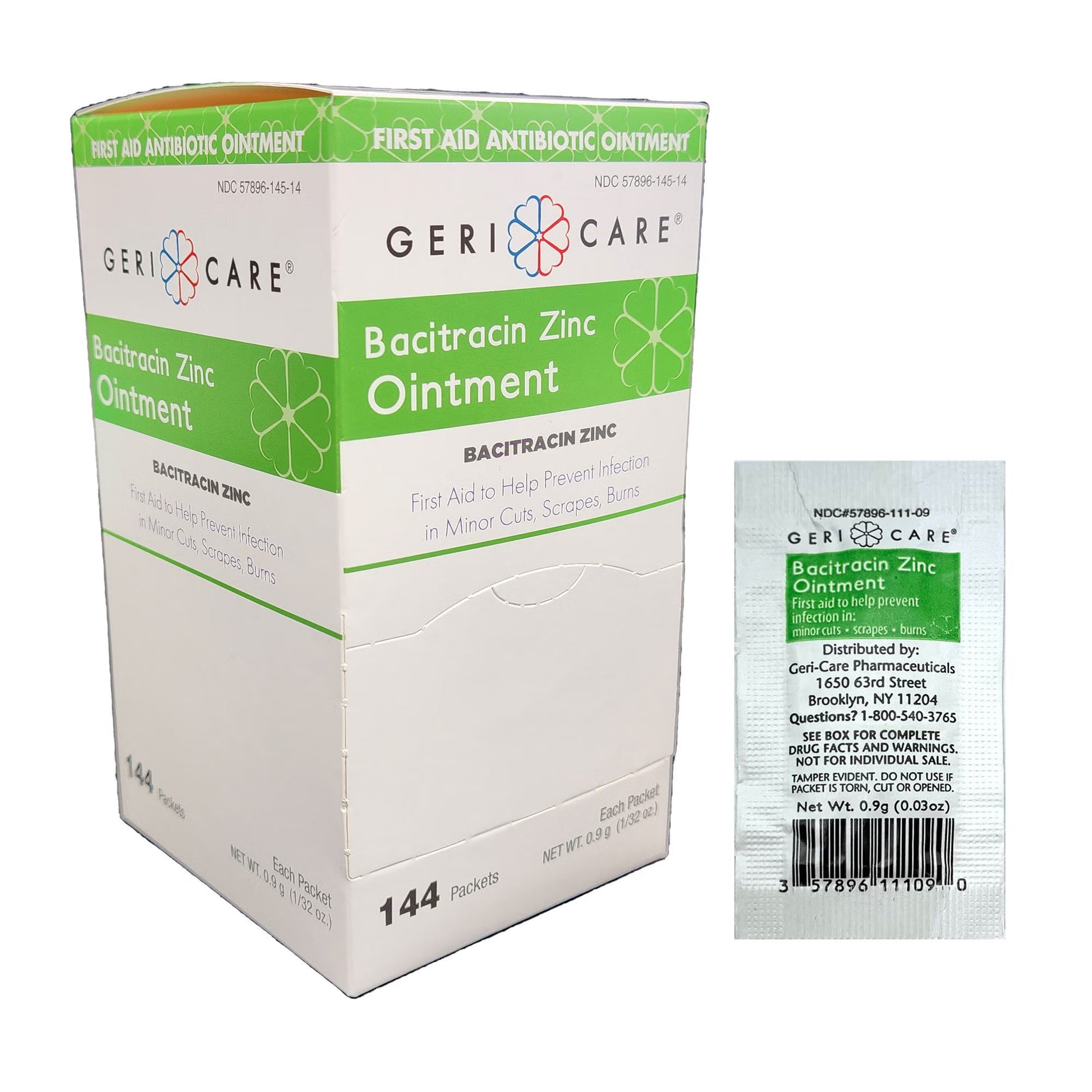 Geri-Care® 0.9g Ointment Bacitracin Zinc First Aid Antibiotic, Individual Packet (S145-14-GCP)