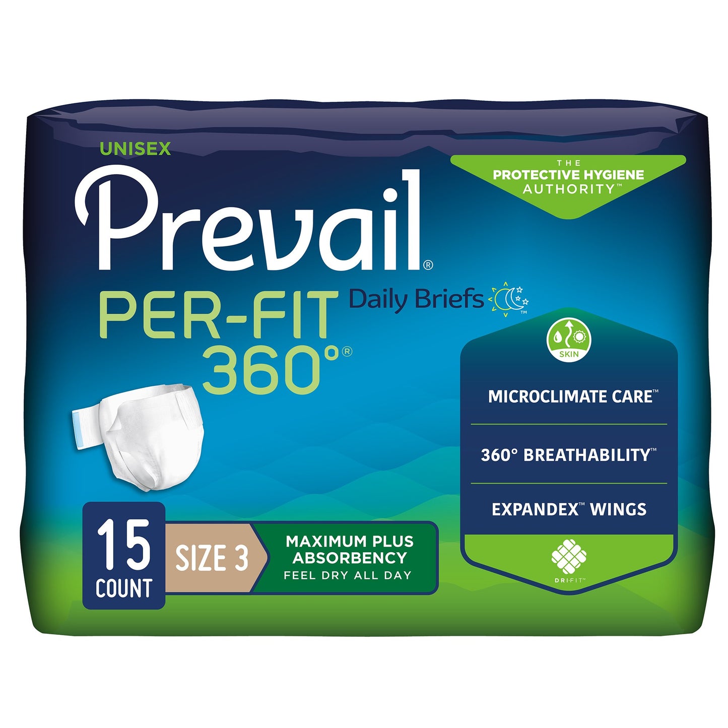 Prevail® Per-Fit 360°™ Disposable Adult Unisex Incontinence Brief, Heavy Absorbency