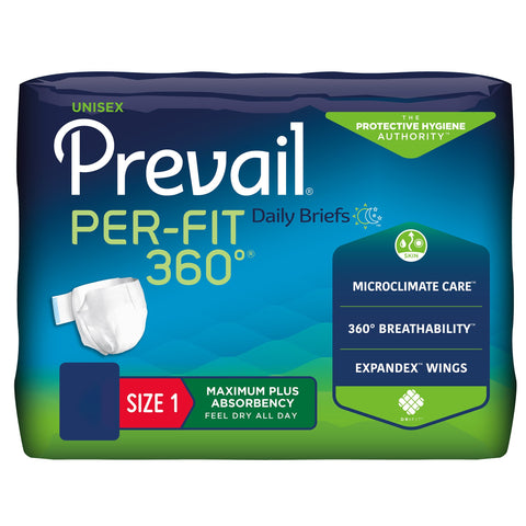 Prevail® Per-Fit 360°™ Unisex Disposable Incontinence Brief - Tab Closure, Heavy Absorbency