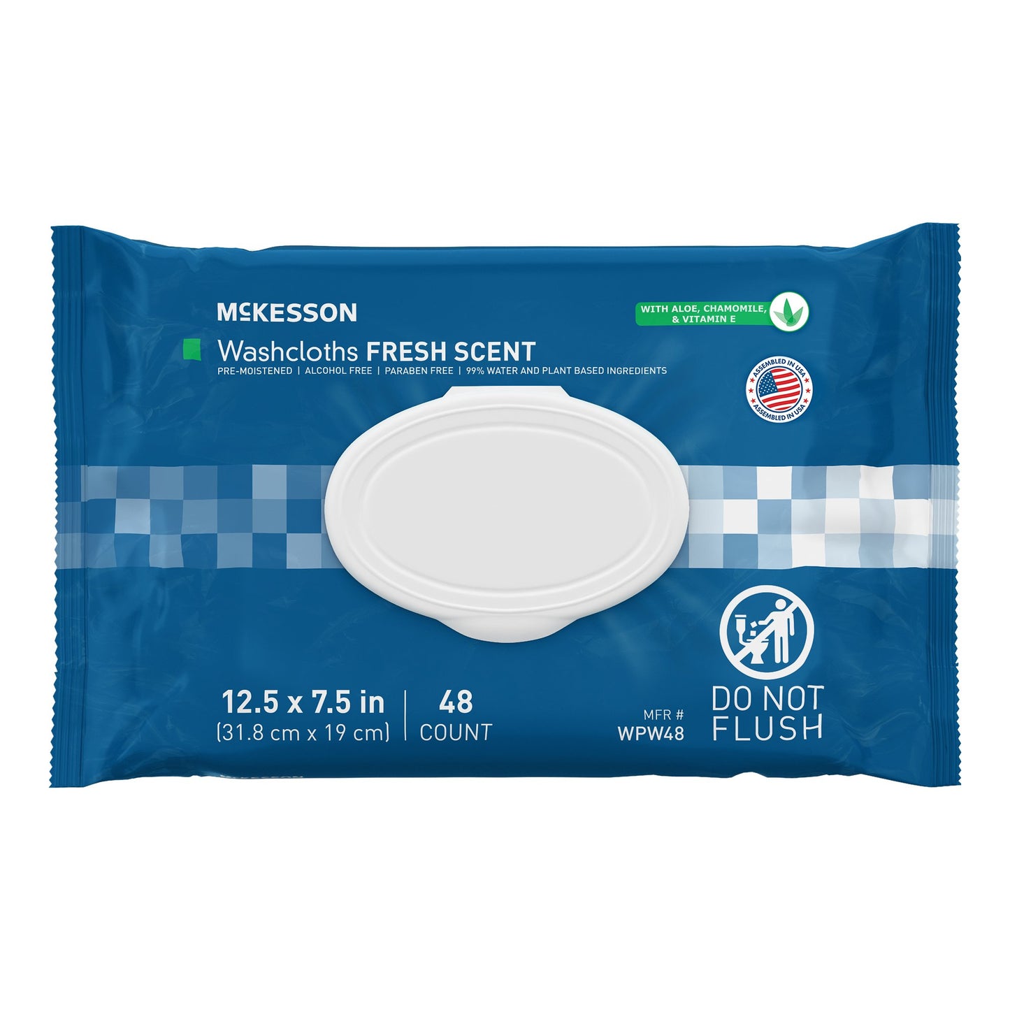 McKesson® Fresh Scent Washcloths Disposable Personal Cleansing Wipes (WPW48)