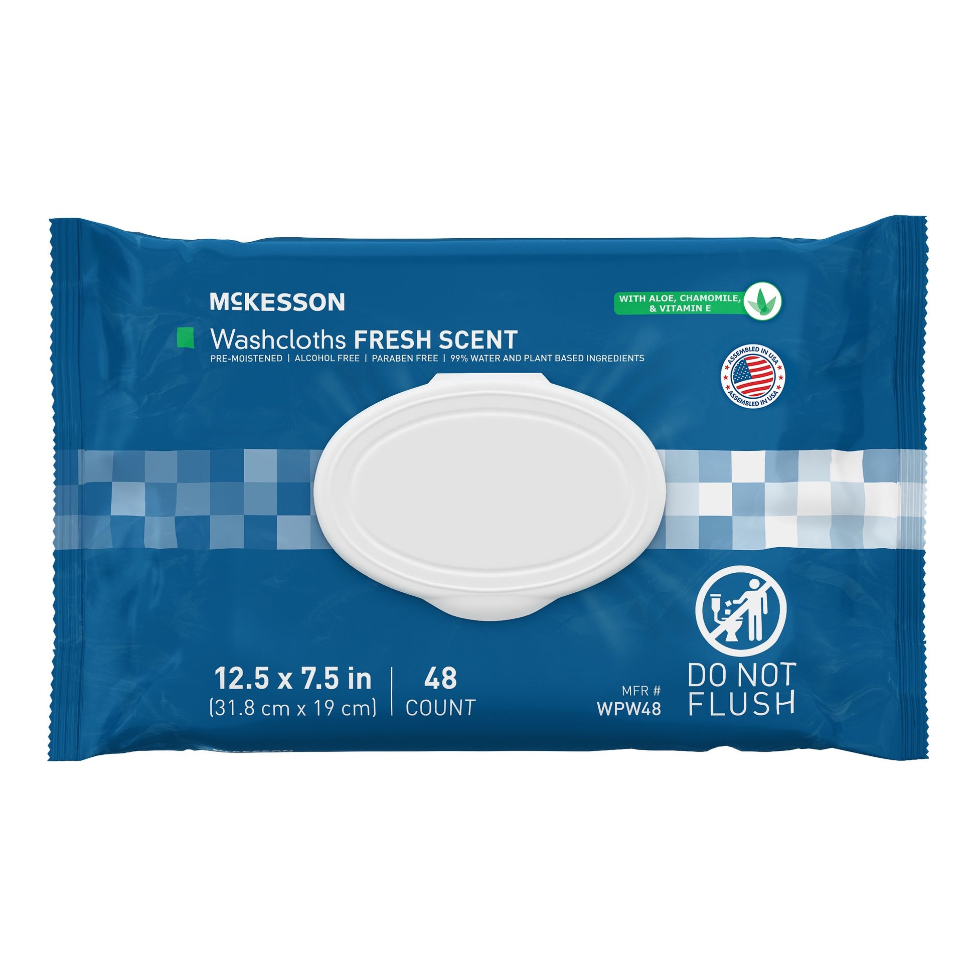 McKesson® Fresh Scent Washcloths Disposable Personal Cleansing Wipes (WPW48)