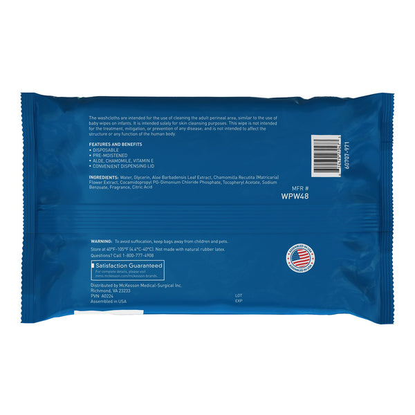 McKesson® Fresh Scent Washcloths Disposable Personal Cleansing Wipes, Soft Pack (WPW96)