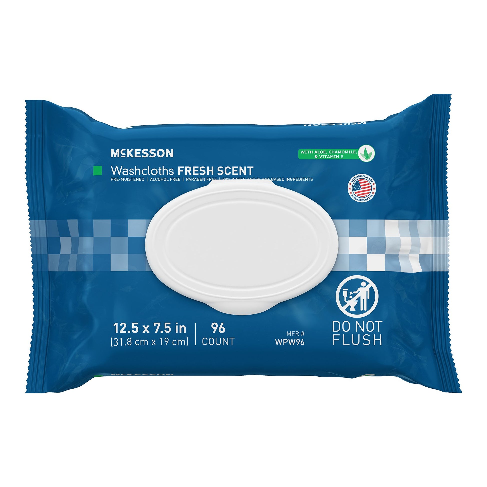 McKesson® Fresh Scent Washcloths Disposable Personal Cleansing Wipes, Soft Pack (WPW96)