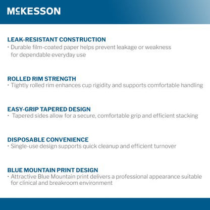 McKesson Disposable 3 oz. Coated Paper Drinking Cup, Blue Mountain Print (PDC-CP3)