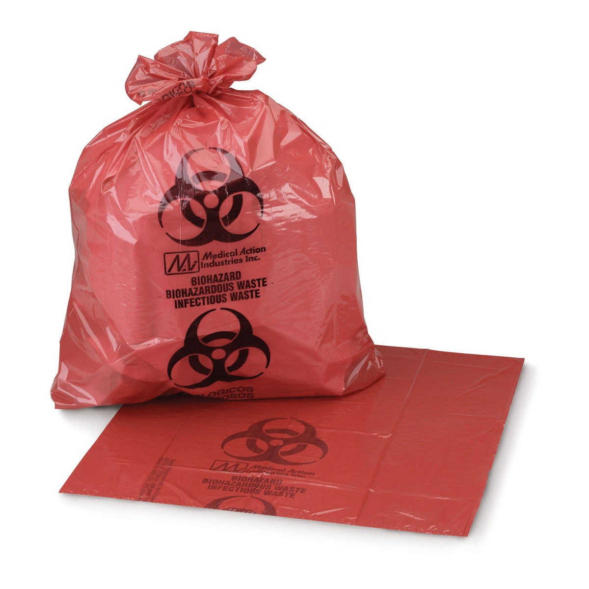 McKesson 31 x 41 Inch Red Biohazard Waste Bag w/ Biohazard Symbol / Infectious Waste (03-4771)