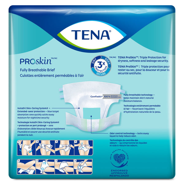 Unisex Adult Incontinent Brief TENA ProSkin™ Super, Tab Closure, Disposable, Heavy Absorbency