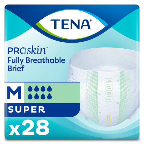 Unisex Adult Incontinent Brief TENA ProSkin™ Super, Tab Closure, Disposable, Heavy Absorbency