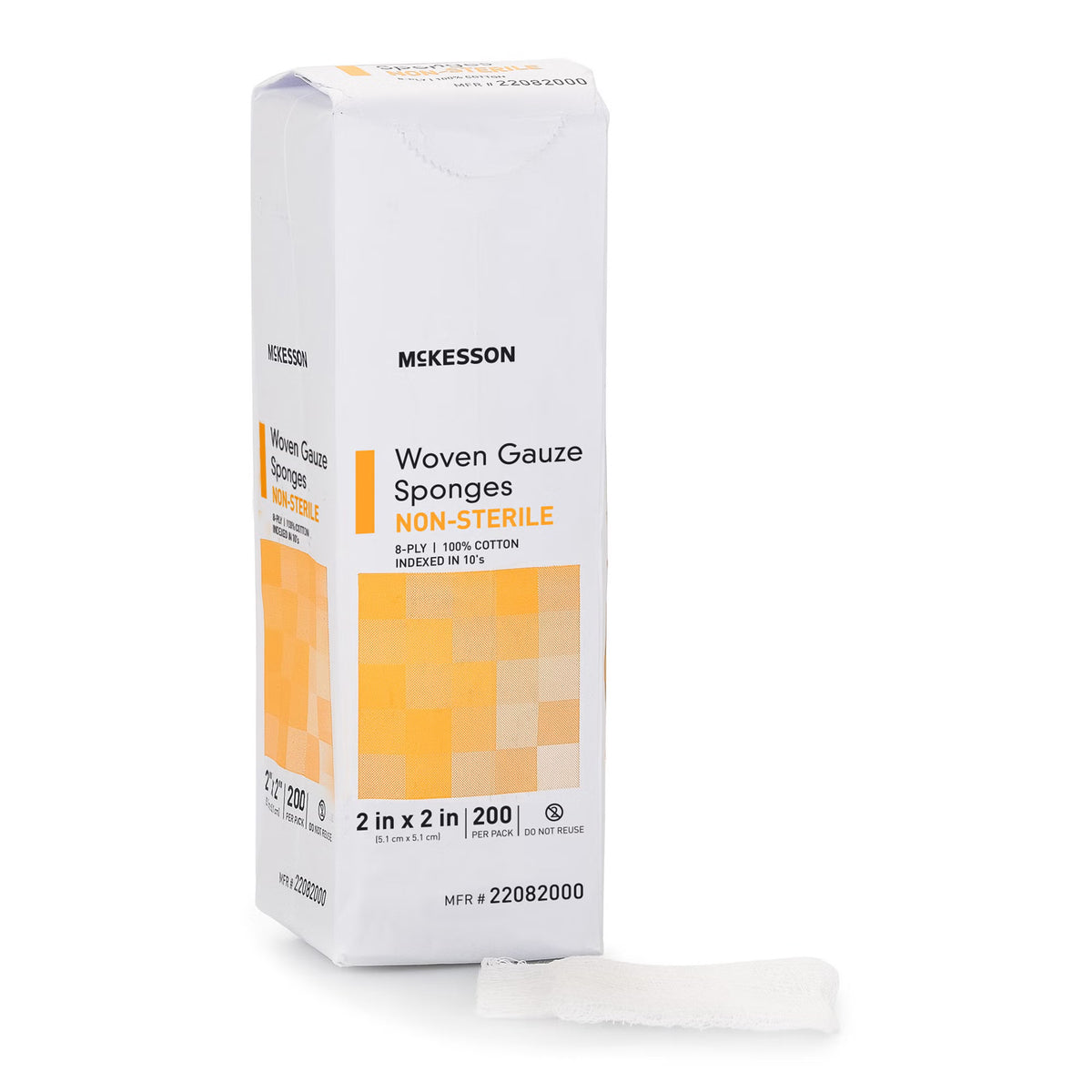 McKesson 2 x 2 Inch 8-Ply Nonsterile Cotton Gauze Sponge (22082000)