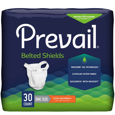 Prevail® Belted Shields Adult Undergarment One Size Fits Most Disposable Heavy Absorbency (PV-324)