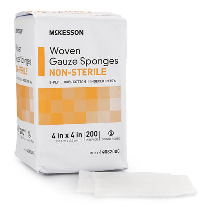 McKesson 4 x 4 Inch 8-Ply Nonsterile Cotton Gauze Sponge (44082000)