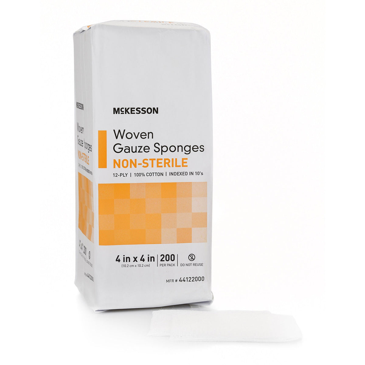 McKesson 4 x 4 Inch 12-Ply Nonsterile Cotton Gauze Sponge Square (44122000)