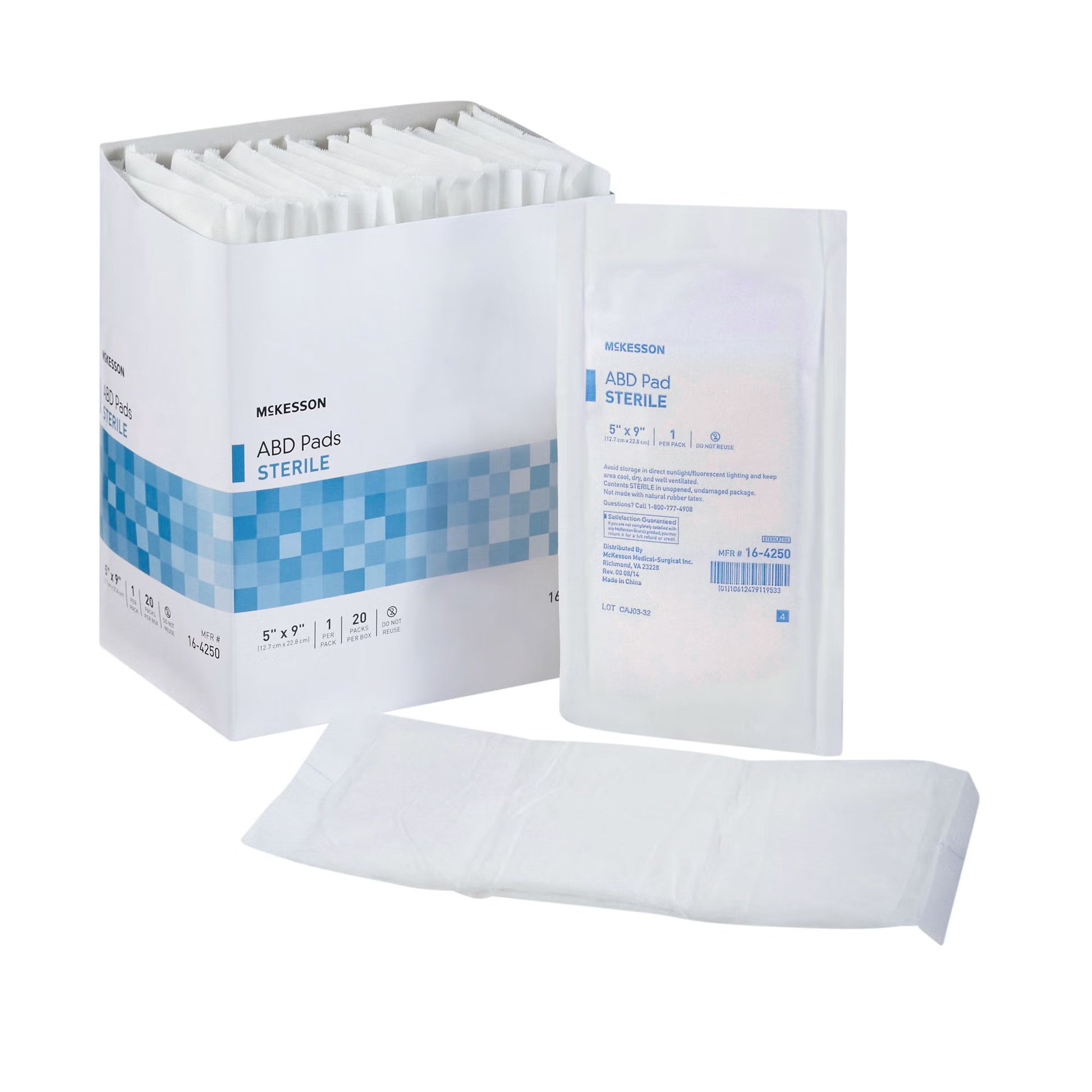 McKesson 5 x 9 Inch Rectangle Sterile Abdominal Pad (16-4250)