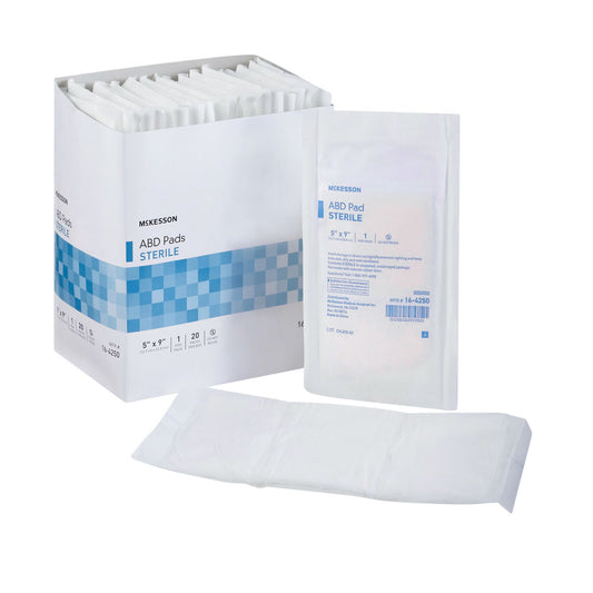 McKesson 5 x 9 Inch Rectangle Sterile Abdominal Pad (16-4250)