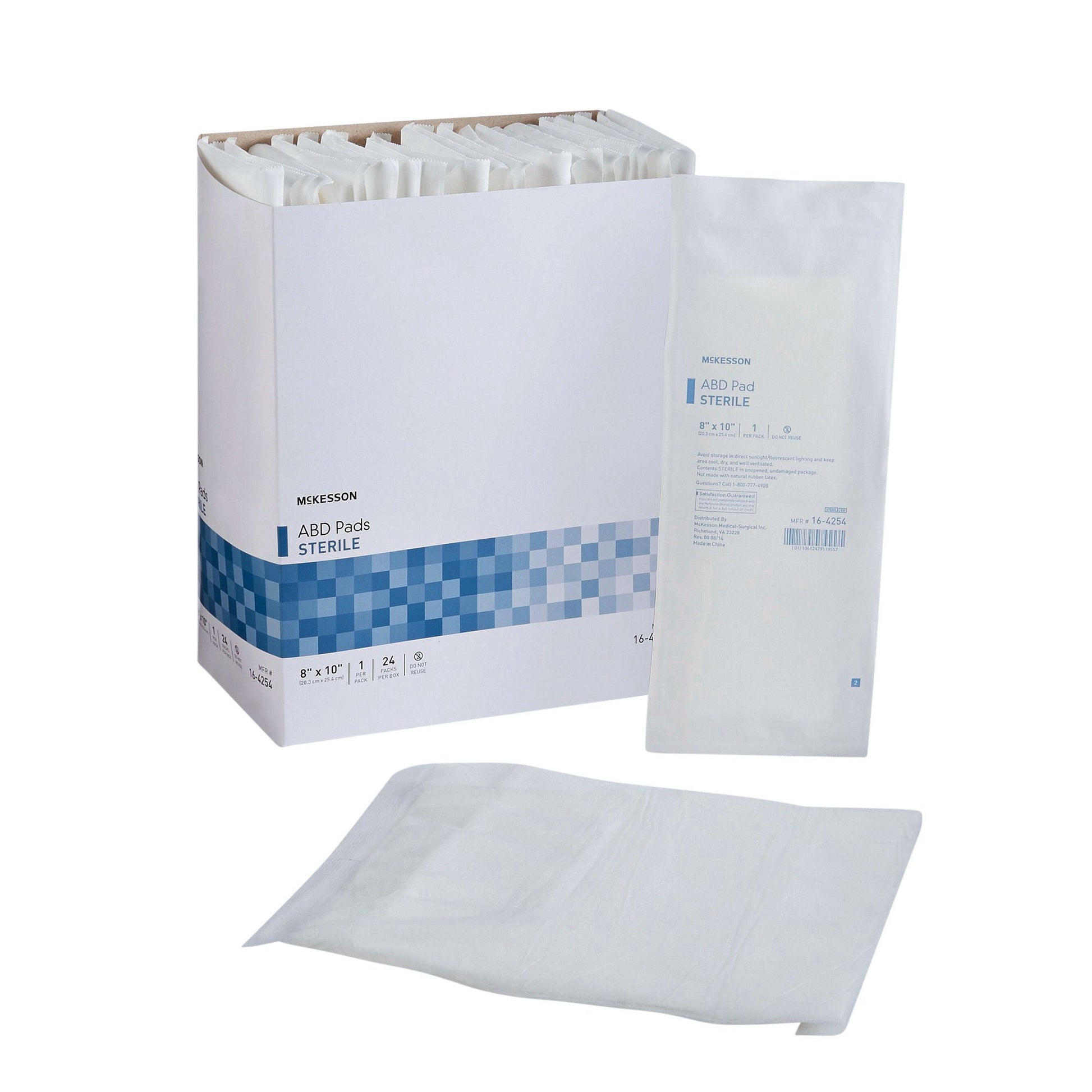 McKesson 8 x 10 Inch Rectangle Sterile Abdominal Pad (16-4254)