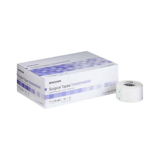 McKesson 1 Inch X 10 Yard NonSterile Transparent Plastic Medical Tape (16-47210)