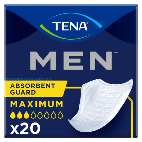 Bladder Control Pad TENA® Men™ Maximum 9.9 Inch Length Moderate Absorbency Polymer Male Disposable (50600)