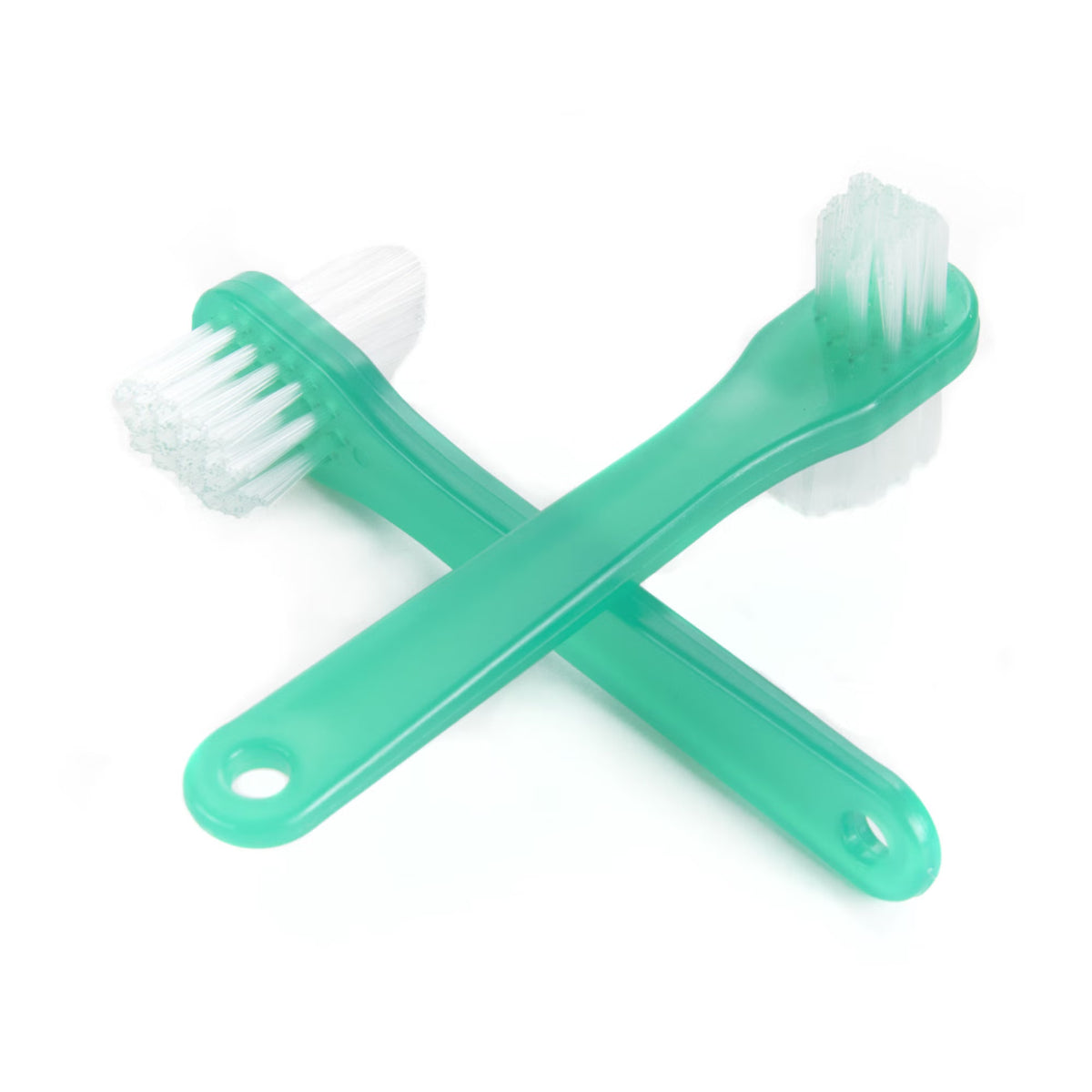 McKesson 4-1/4 Inch 2-Sided Bristle Denture Brush, Green (16-TBDEN)