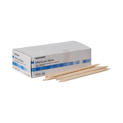 McKesson 4-1/2 Inch 100% White Birch Manicure Stick, Round End with Bevel Tip (16-MS1)