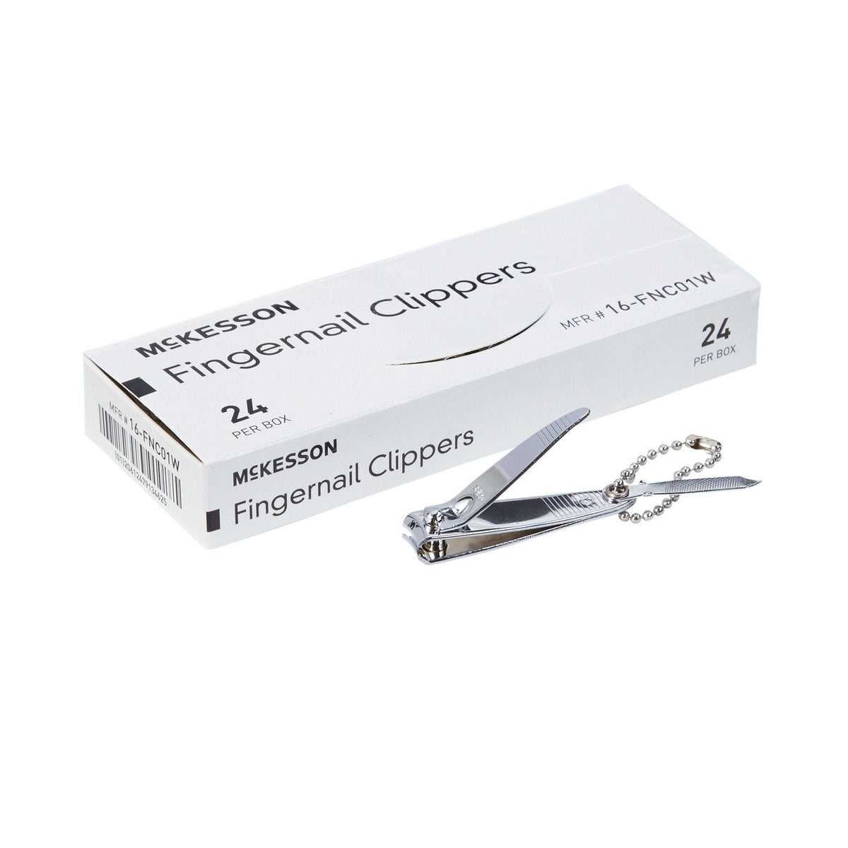 McKesson Thumb-Squeeze Lever Fingernail Clippers, Curved Jaw (16-FNC01J)