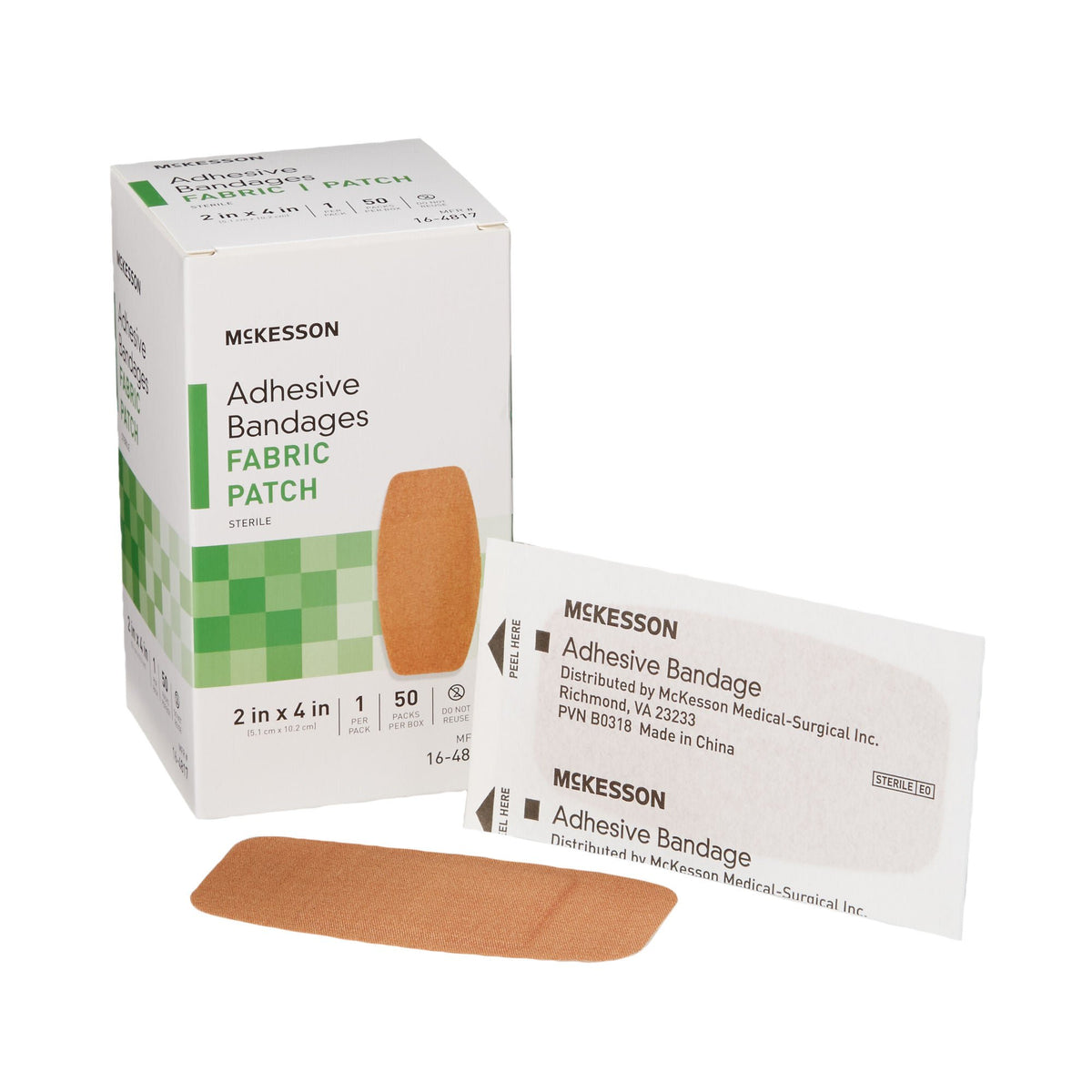 McKesson 2 x 4 Inch Rectangle Sterile Fabric Adhesive Strip (16-4817)
