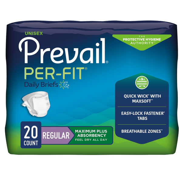 Prevail® Per-Fit® Maximum Plus Adult Incontinent Brief, Tab Closure Disposable Heavy Absorbency